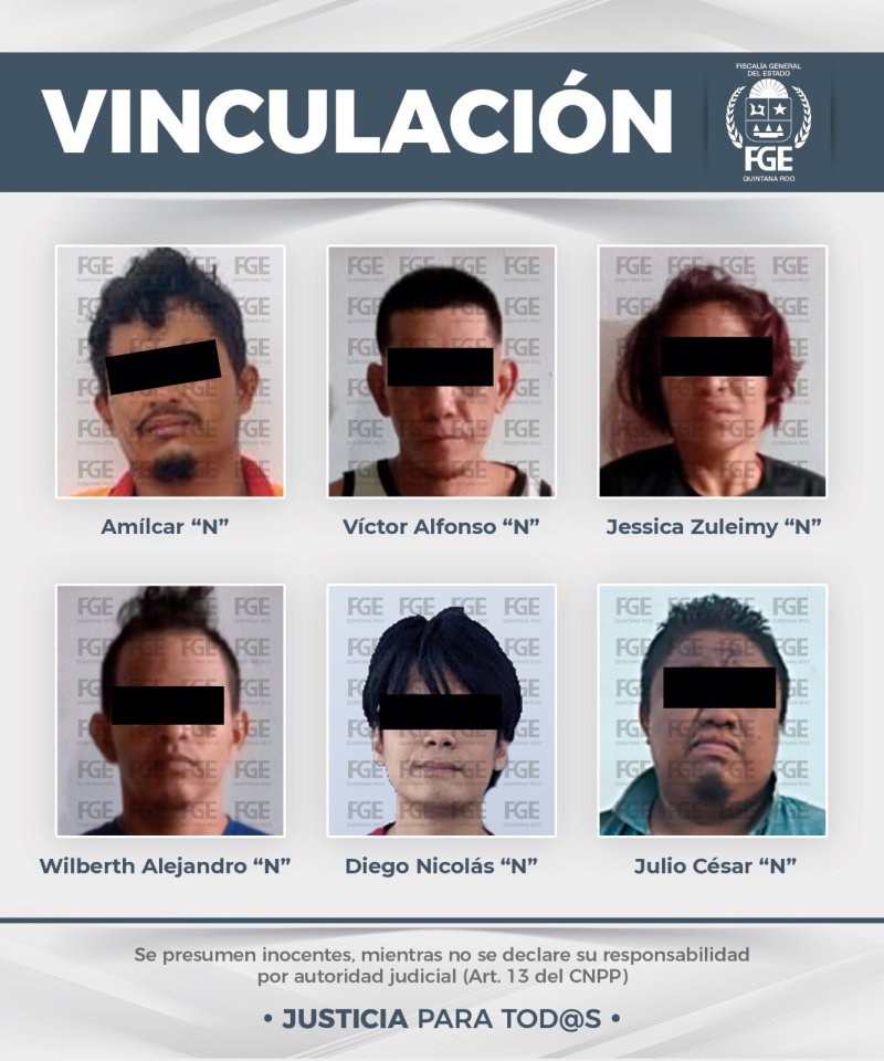 FGE Quintana Roo lleva a proceso a seis personas por delitos contra la salud en Benito Juárez.