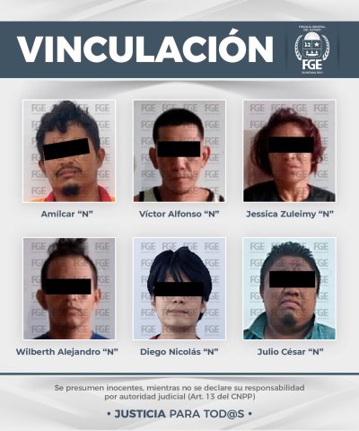 FGE Quintana Roo lleva a proceso a seis personas por delitos contra la salud en Benito Juárez.