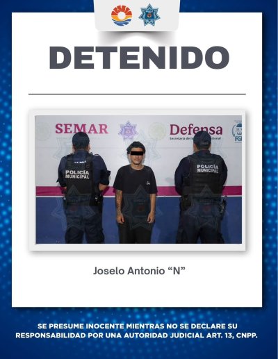 POLICÍA CANCÚN RECUPERA MOTOCICLETA CON REPORTE DE ROBO Y DETIENE A UN MASCULINO