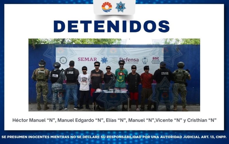 DETIENEN A SEIS MASCULINOS POR DELITOS CONTRA LA SALUD