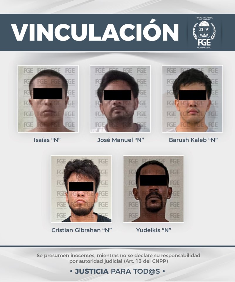 Logra Fiscalía vinculación a proceso para cinco personas