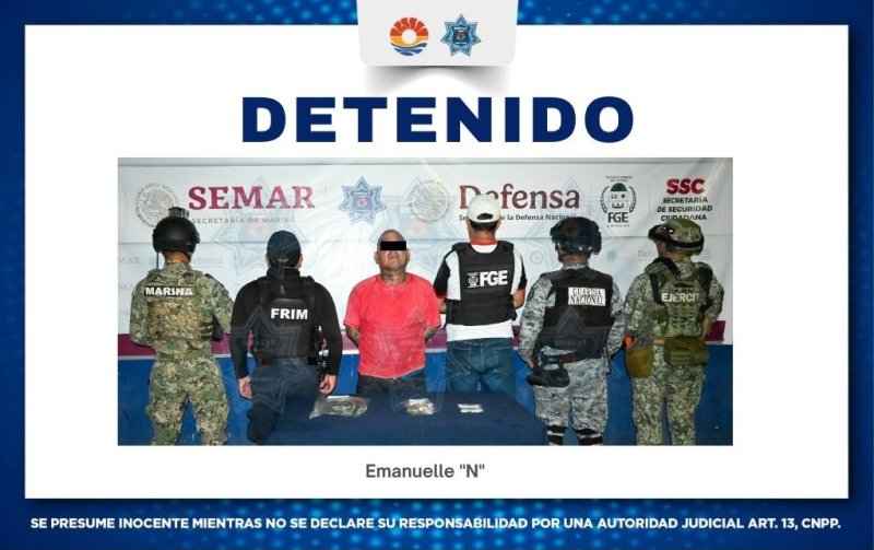 DETIENEN A UN MASCULINO POR DELITOS CONTRA LA SALUD EN LA SM 253