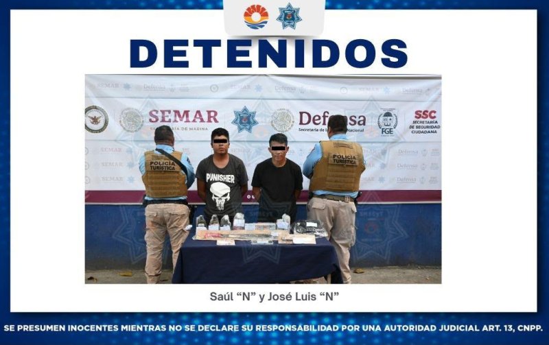 POLICÍA CANCÚN DETIENE A DOS MASCULINOS