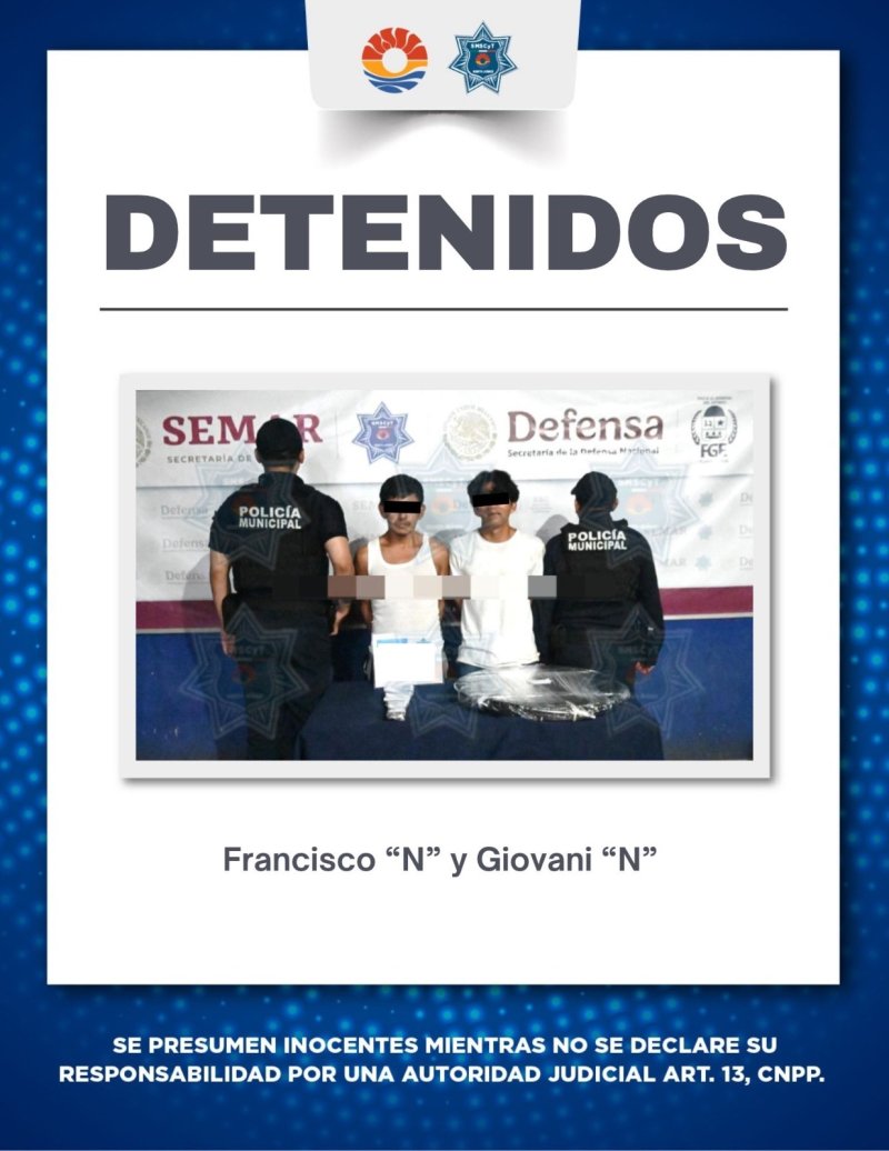 POLICÍA CANCÚN DETIENE A FRANCISCO Y GIOVANI POR ROBO