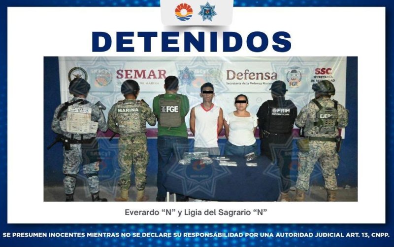 Policías detuvieron a Everardo “N” y Ligia del Sagrario “N”