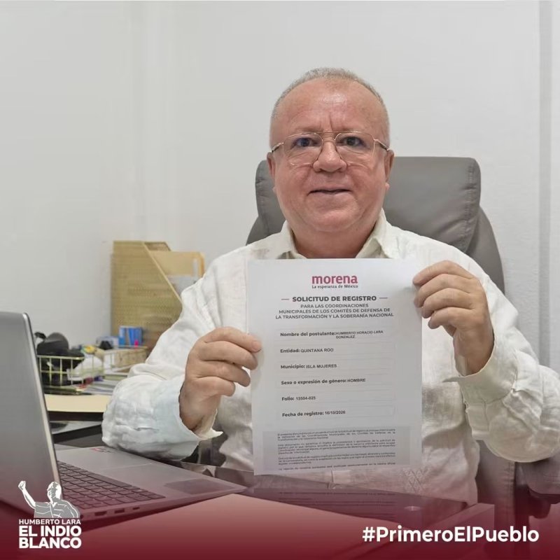 Humberto Lara va por la coordinación de la 4T en Isla Mujeres